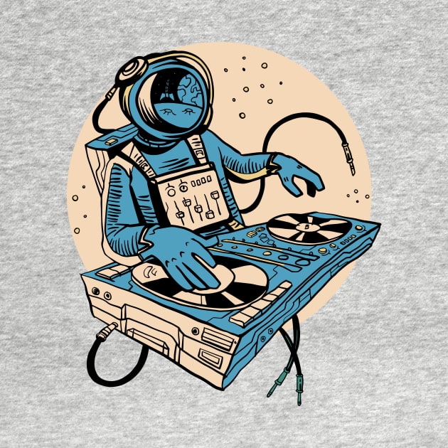 Astronaut DJ Spinning in Outer Space by SLAG_Creative